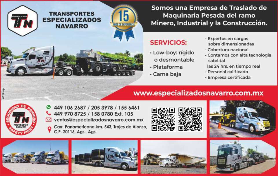 Somos una empresa de Traslado de Maquinaria Pesada del ramo Minero, Industrial y la Construccion. Servicios: Low boy: rigido y desmontable. Plataforma.Cama baja.Expertos en cargas sobredimensionadas.