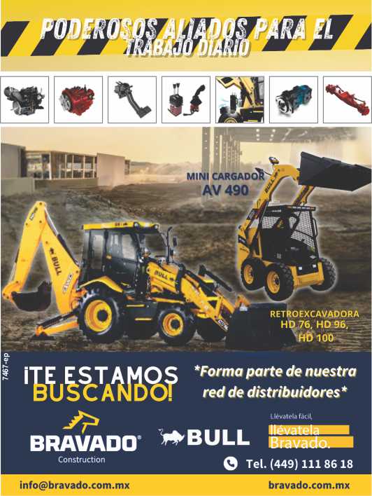 Bravado Construction Powerful allies for daily work. Backhoe loader HD76, HD96, HD100. We are looking for you! Become part of our network of Distributors.